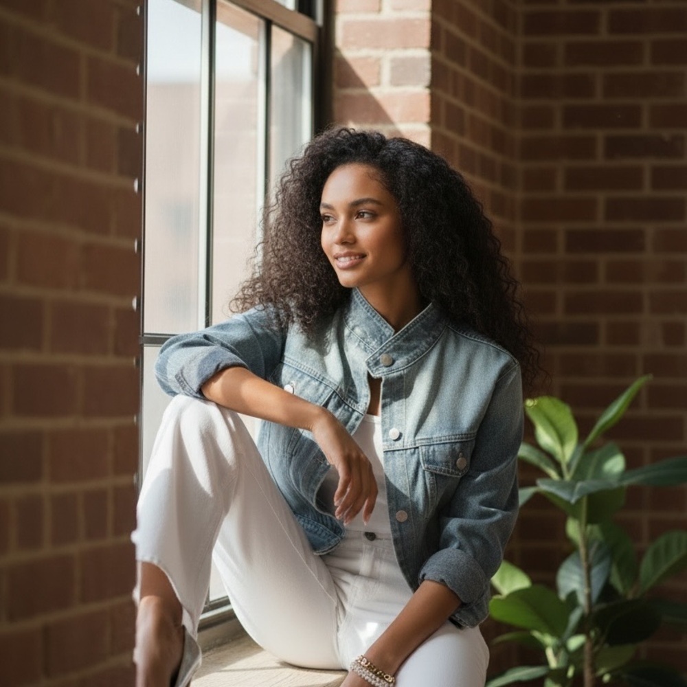 White Women's Jeans plus Jean jacket☑️